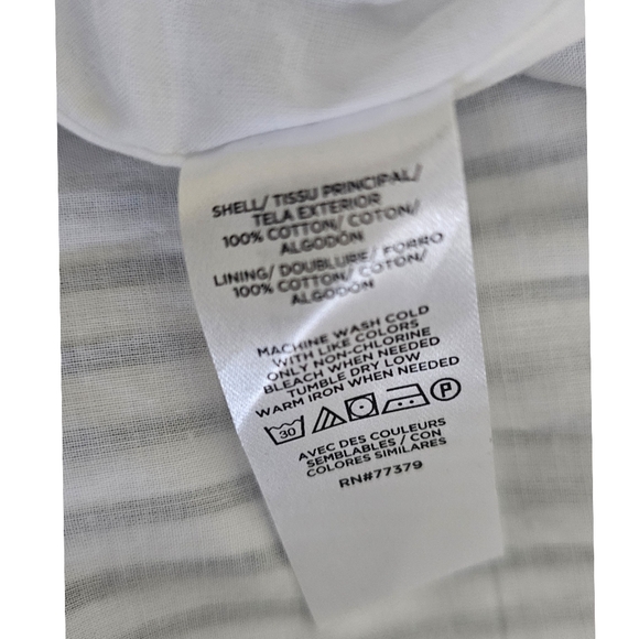 Ann Taylor Stripes Puffed Sleeves A-line Midi Petite Shirt Dress - Picture 5 of 8